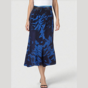 Vintage Silk Midi Skirt 8 Tropical Flowy Flouncy Whimsigoth Fairy Resort Cruise